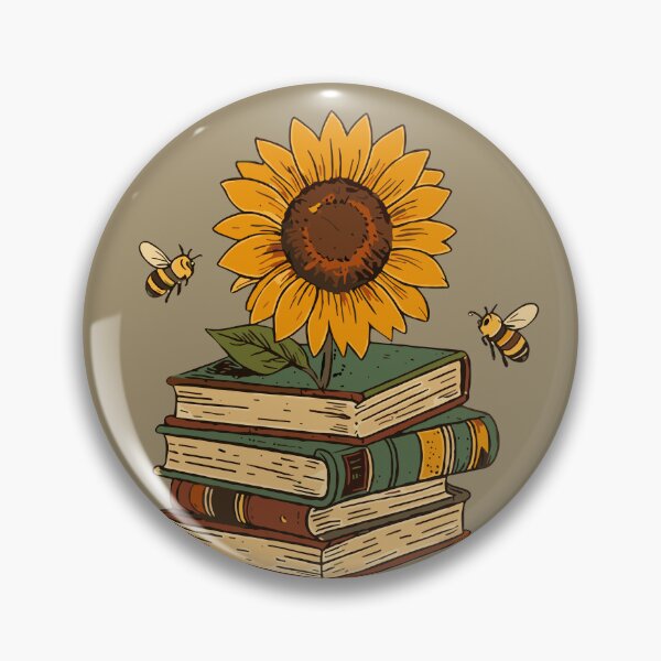 Item preview, Bee Happy Let Knowledge Grow - Vintage sunflower school Art designed and sold by artscreat.