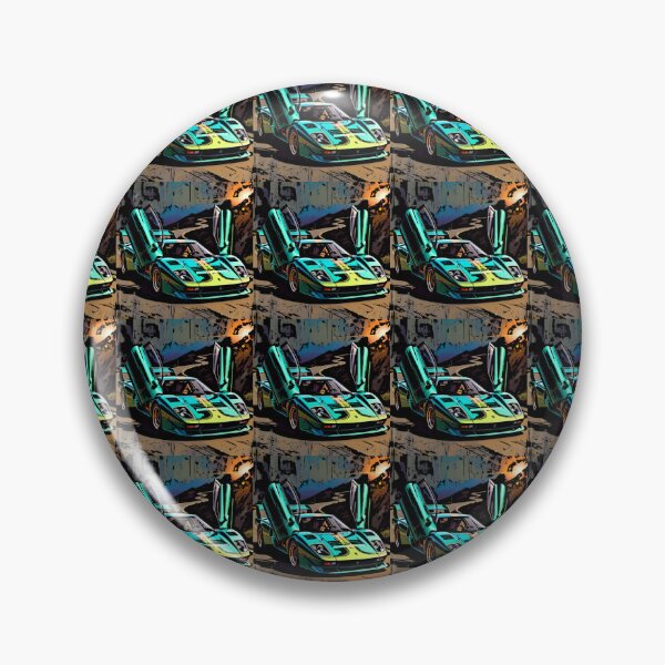 Item preview, Neon Teal Supercar Butterfly Doors Mountain Sunset Art designed and sold by Nexus Space.