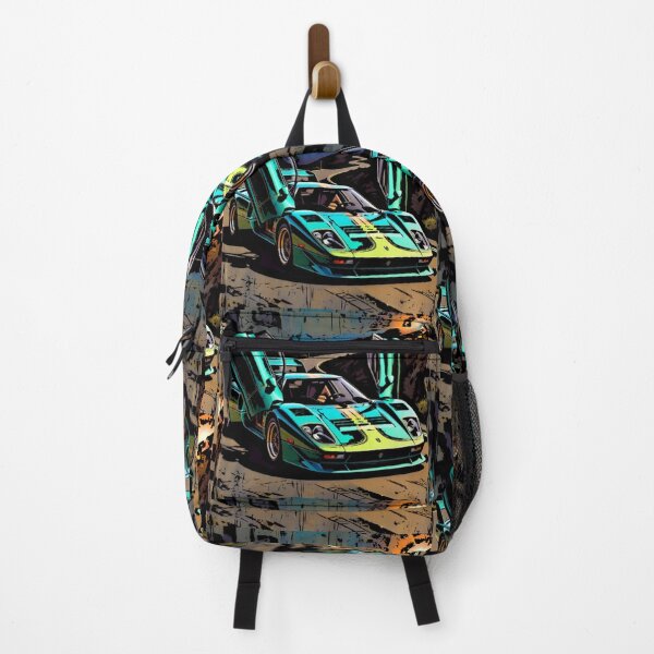 Item preview, Neon Teal Supercar Butterfly Doors Mountain Sunset Art designed and sold by Nexus Space.