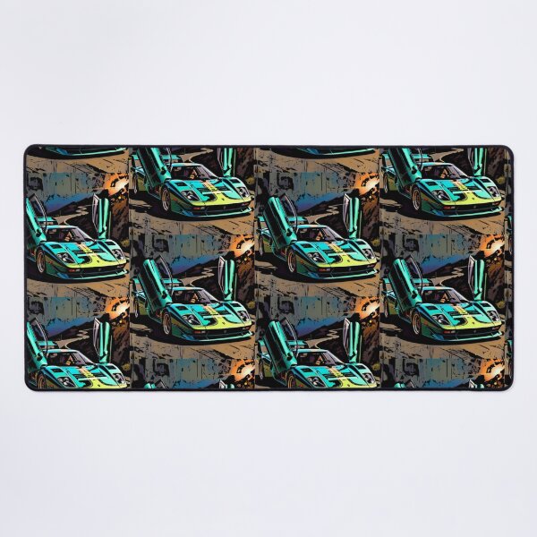 Item preview, Neon Teal Supercar Butterfly Doors Mountain Sunset Art designed and sold by Nexus Space.