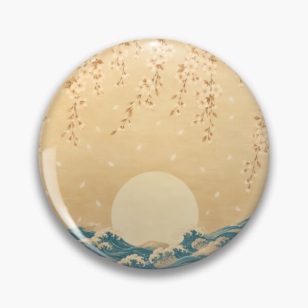 Item preview, Vintage Japanese Woodblock Wave and Rising Sun Painting designed and sold by RescueHeart10.