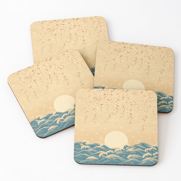 Item preview, Vintage Japanese Woodblock Wave and Rising Sun Painting designed and sold by RescueHeart10.