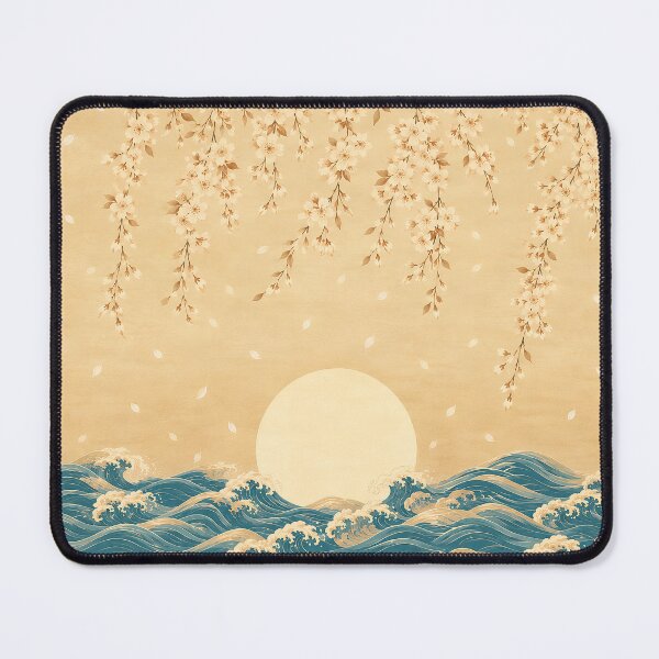 Item preview, Vintage Japanese Woodblock Wave and Rising Sun Painting designed and sold by RescueHeart10.