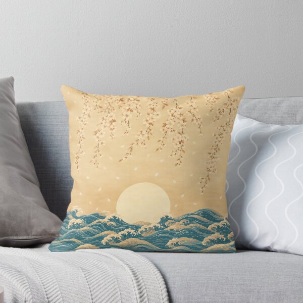 Item preview, Vintage Japanese Woodblock Wave and Rising Sun Painting designed and sold by RescueHeart10.