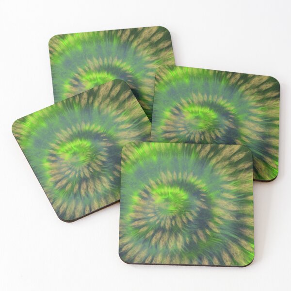 Artikelvorschau, Grünes und gelbes Spiral-Tie-Dye-Muster entworfen und verkauft von SweetLilith.