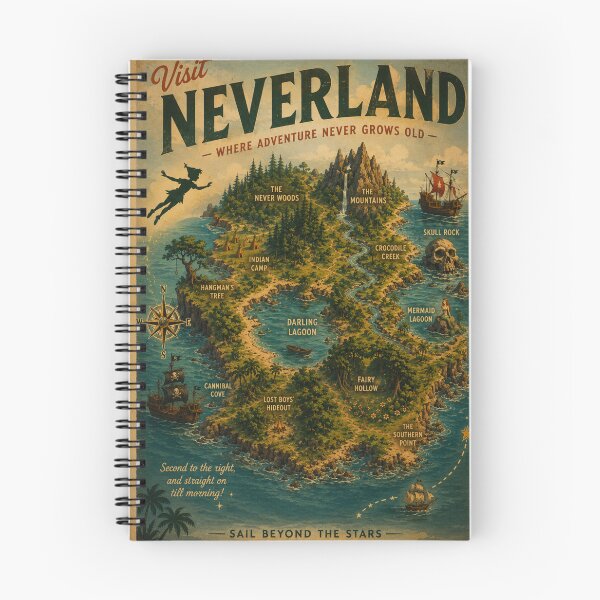 Item preview, Neverland Travel Poster Vintage Fantasy Island for Adventure Lovers designed and sold by RickE.