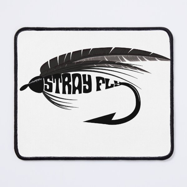 Item preview, Fly fishing illustration, logo style, text "Stray Fly". designed and sold by Art-Horizon.