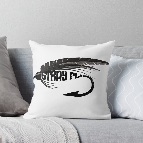 Item preview, Fly fishing illustration, logo style, text "Stray Fly". designed and sold by Art-Horizon.