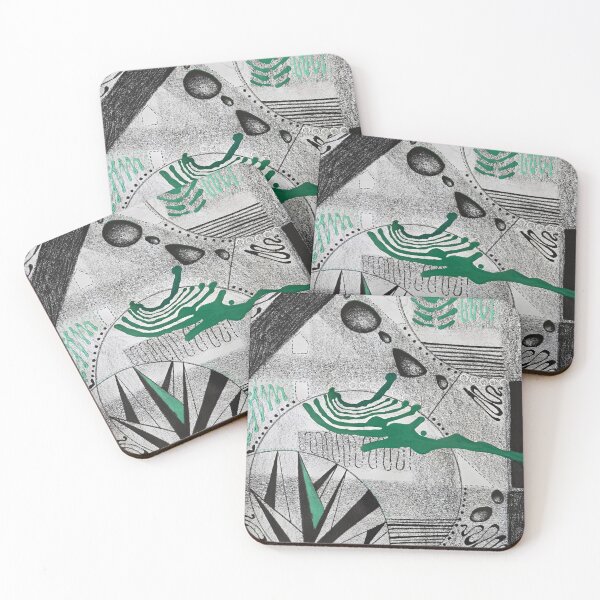 Item preview, Searching My Intuition black and white emerald green designed and sold by LaurenMyersArtist.