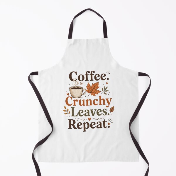 Item preview, Coffee Crunchy Leaves Repeat Autumn Fall Season Typographic designed and sold by ElcastDesigns.