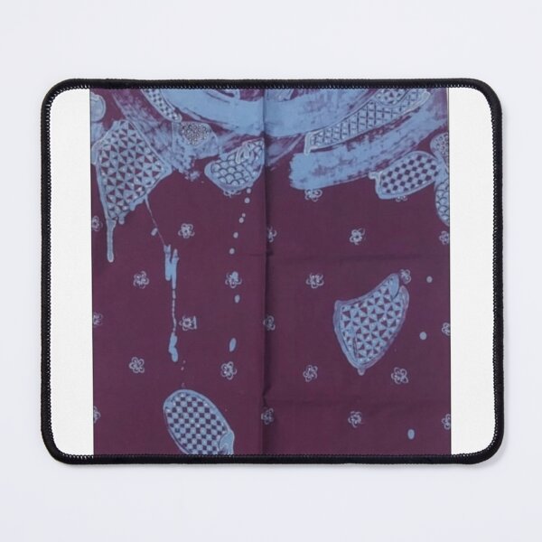 Item preview, Abstract Blue Batik on Maroon Fabric designed and sold by aichastudio.