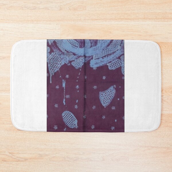 Item preview, Abstract Blue Batik on Maroon Fabric designed and sold by aichastudio.