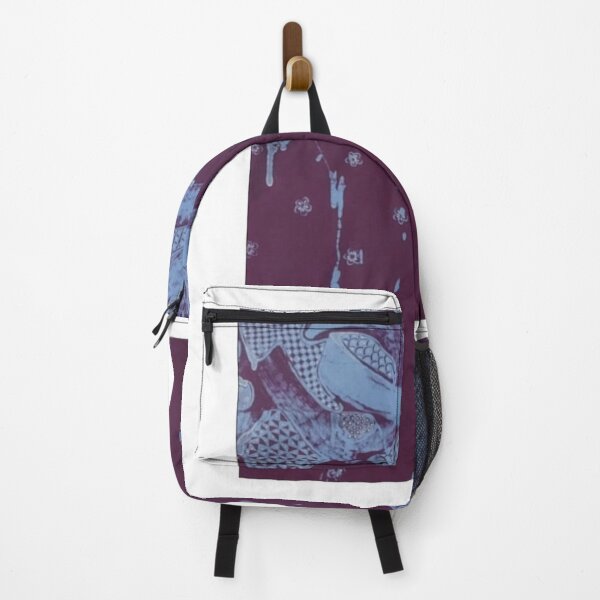 Item preview, Abstract Blue Batik on Maroon Fabric designed and sold by aichastudio.