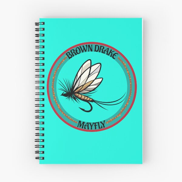 Item preview, Fly fishing illustration, logo style, text "Brown Drake, Mayfly". dry fly. designed and sold by Art-Horizon.