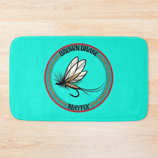 Item preview, Fly fishing illustration, logo style, text "Brown Drake, Mayfly". dry fly. designed and sold by Art-Horizon.