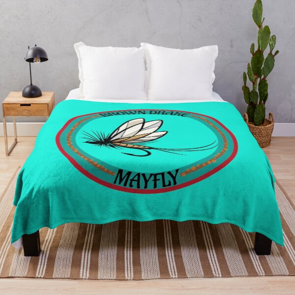 Item preview, Fly fishing illustration, logo style, text "Brown Drake, Mayfly". dry fly. designed and sold by Art-Horizon.