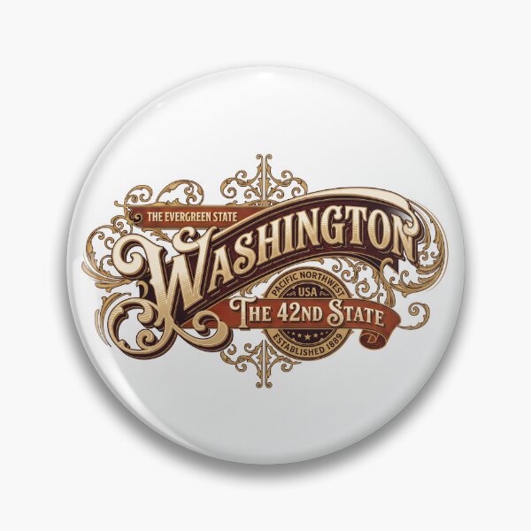 Item preview, Washington State Vintage Ornamental Heritage Design designed and sold by castillomiami.