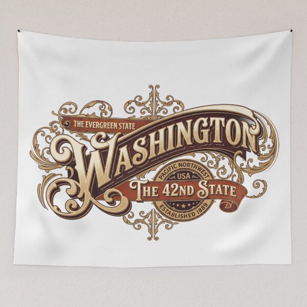 Item preview, Washington State Vintage Ornamental Heritage Design designed and sold by castillomiami.
