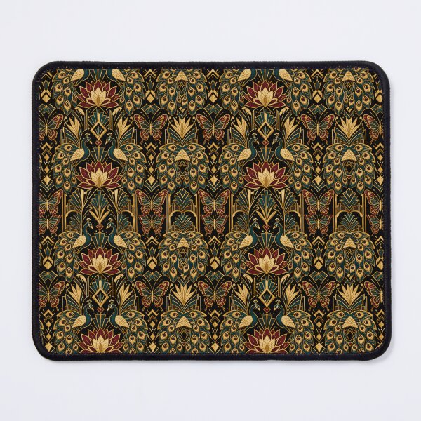 Item preview, Art Deco Animal Botanical Mix Black Gold Seamless Pattern designed and sold by Inkworksbyshery.