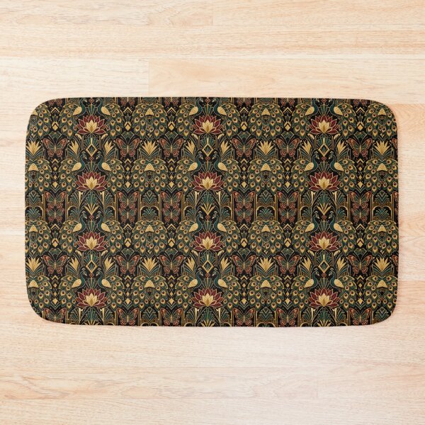 Item preview, Art Deco Animal Botanical Mix Black Gold Seamless Pattern designed and sold by Inkworksbyshery.