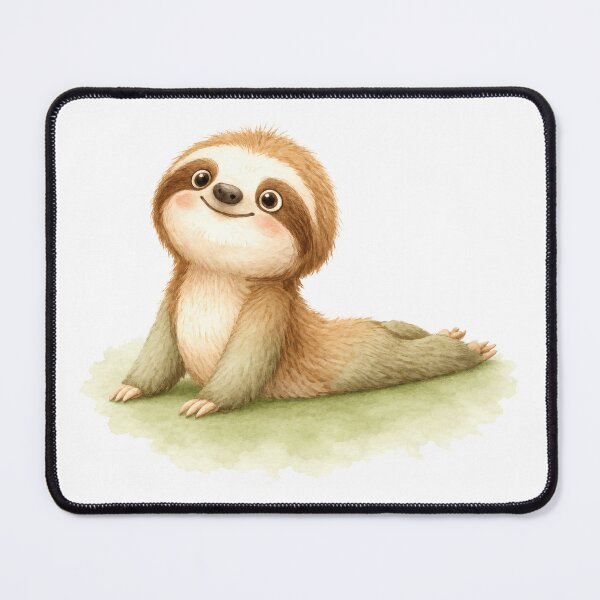 Item preview, Cobra Pose Sloth Yoga Watercolor Print designed and sold by YogiAnimalArt.