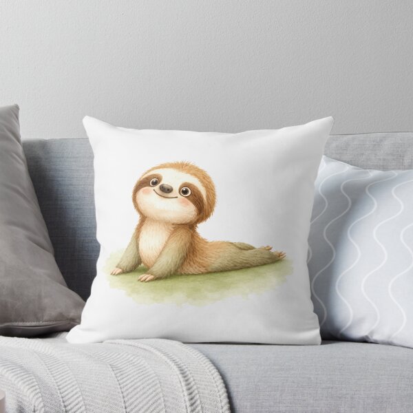 Item preview, Cobra Pose Sloth Yoga Watercolor Print designed and sold by YogiAnimalArt.