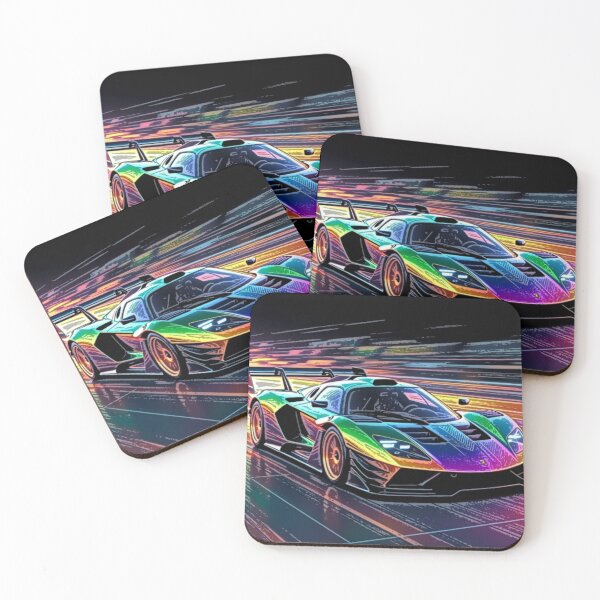 Item preview, Neon Rainbow Supercar Motion Blur Racing Art designed and sold by Nexus Space.
