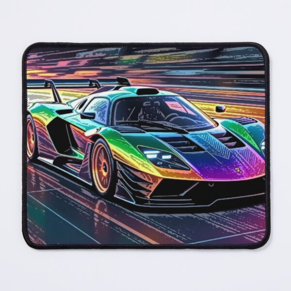 Item preview, Neon Rainbow Supercar Motion Blur Racing Art designed and sold by Nexus Space.