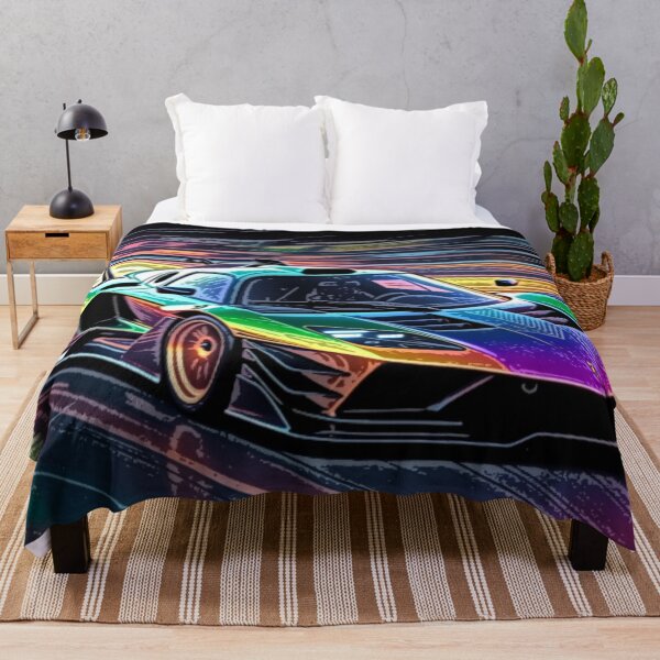 Item preview, Neon Rainbow Supercar Motion Blur Racing Art designed and sold by Nexus Space.