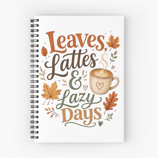 Item preview, Leaves Lattes And Lazy Days Cozy Autumn Coffee Typographic designed and sold by ElcastDesigns.