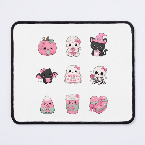 Item preview, Cute Kawaii Pink Ribbon Halloween Breast Cancer Bundle designed and sold by Simon-art-land.