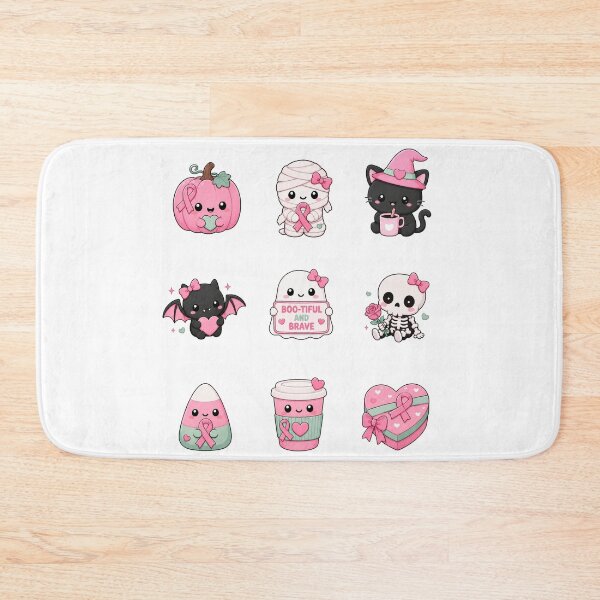 Item preview, Cute Kawaii Pink Ribbon Halloween Breast Cancer Bundle designed and sold by Simon-art-land.