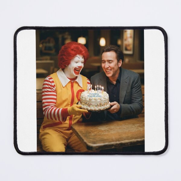 Item preview, Nicolas cage Ronald mcdonald mcdonalds grimace meme memes funny parody christmas birthday designed and sold by CheeseBlueprint.