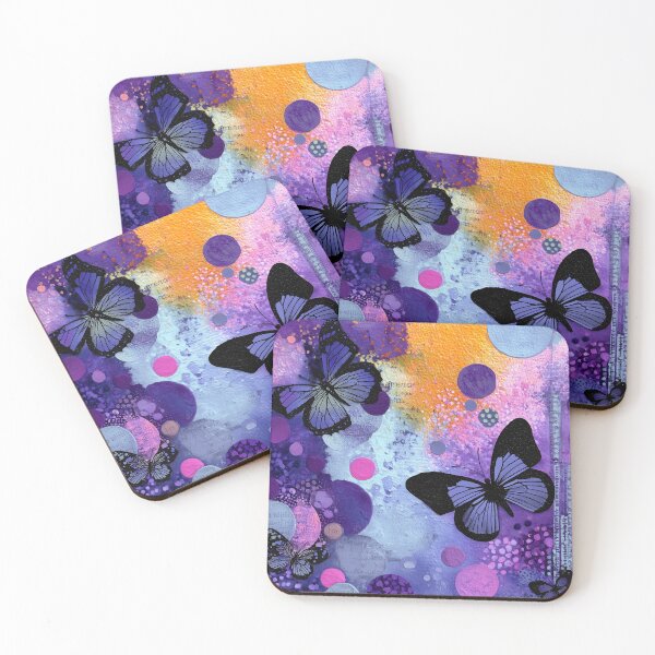 Item preview, Purple, Blue, And Pink Elegant Butterfly Dreams Art designed and sold by DEC02.