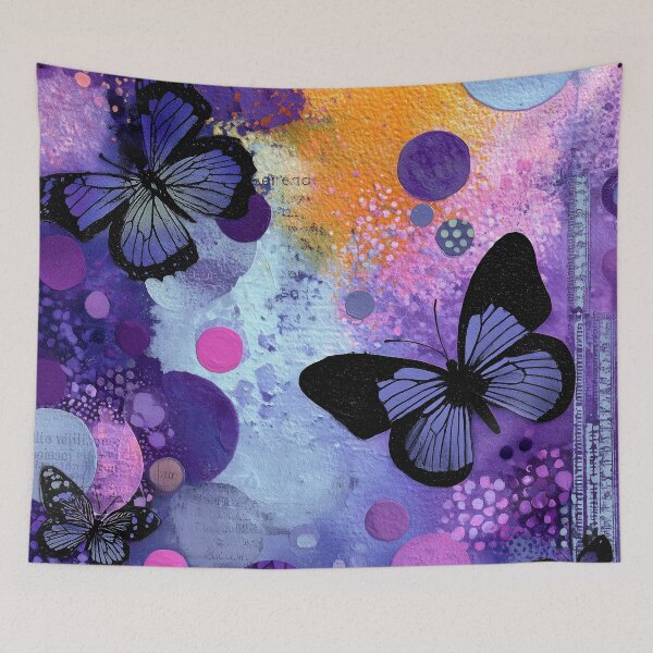 Item preview, Purple, Blue, And Pink Elegant Butterfly Dreams Art designed and sold by DEC02.