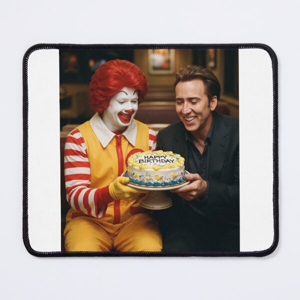 Item preview, Nicolas cage Ronald mcdonald mcdonalds grimace meme memes funny parody christmas birthday designed and sold by CheeseBlueprint.