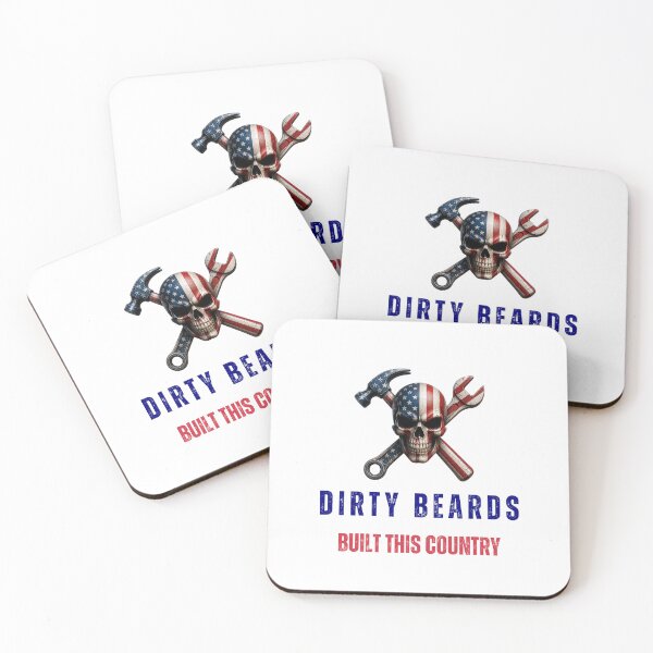 Item preview, Dirty Beards Built This Country Skull designed and sold by DirtyBeards.