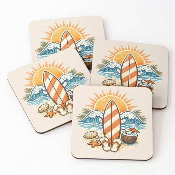 Item preview, Vintage Surfboard Sunset Beach Adventure designed and sold by Myra365Art.