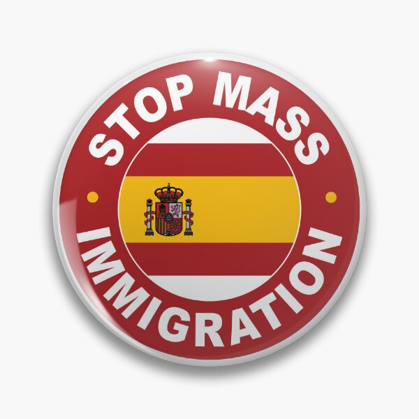Item preview, Stop Mass Immigration Spain Flag Protest Sticker | Patriotic Spanish Design designed and sold by TaraGbear.