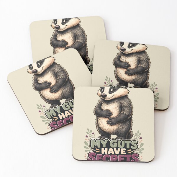 Item preview, Cute Badger My Guts Have Secrets Funny Animal T-Shirt designed and sold by Retro Rascals Co..