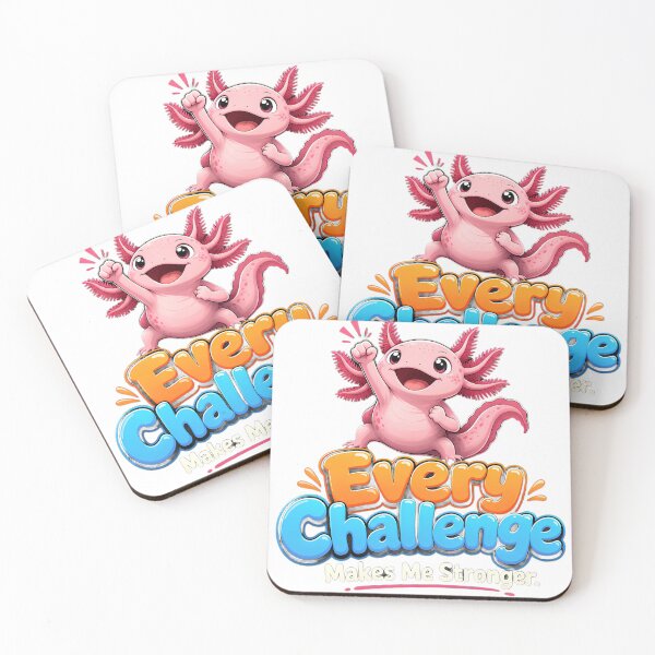 Item preview, Every Challenge Makes Me Stronger – Cute Axolotl Growth Mindset Design designed and sold by HoMya.