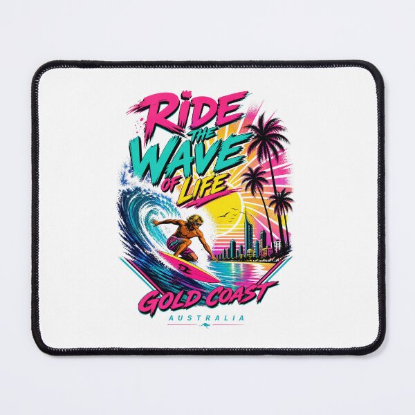 Item preview, Gold Coast Surfers Paradise Retro Surf – Ride the Wave of Life – 90s Coastal Vibe Art designed and sold by bobscraze.