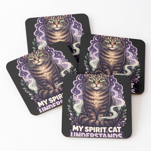 Item preview, My Spirit Cat Understands Mystical Tabby Feline Art Print designed and sold by Retro Rascals Co..