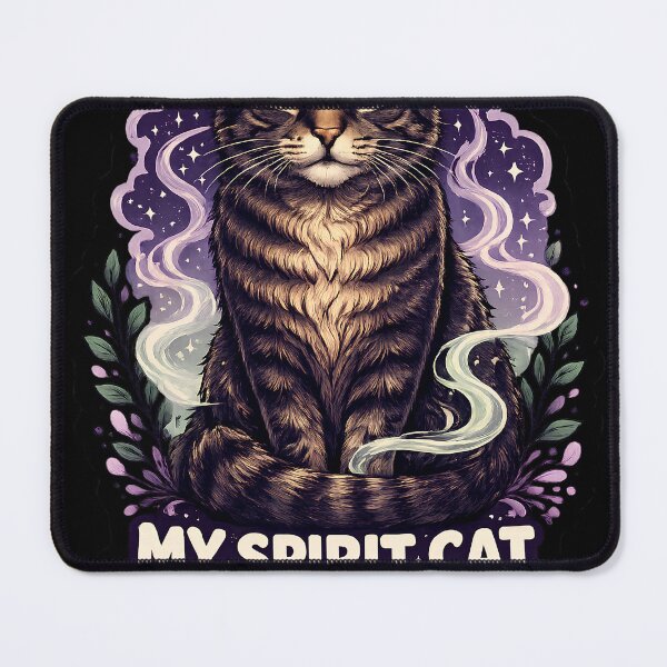 Item preview, My Spirit Cat Understands Mystical Tabby Feline Art Print designed and sold by Retro Rascals Co..