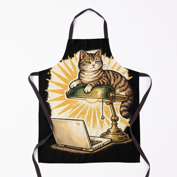 Item preview, Vintage Tabby Cat Desk Lamp Laptop | Retro Work From Home designed and sold by Retro Rascals Co..