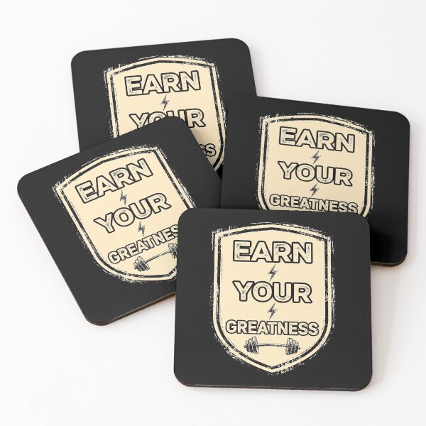 Item preview, Earn Your Greatness Shield - Vintage Fitness Gym Badge Motivational designed and sold by TeeMint5.