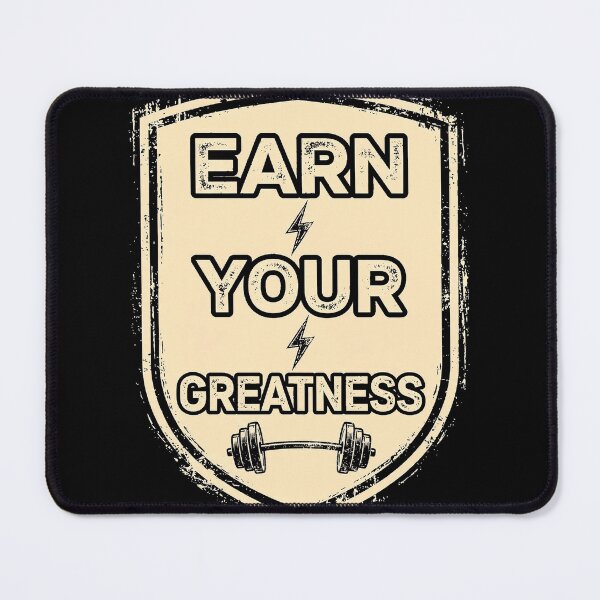 Item preview, Earn Your Greatness Shield - Vintage Fitness Gym Badge Motivational designed and sold by TeeMint5.