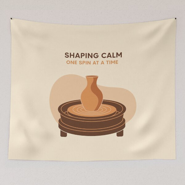 Item preview, Shaping Calm Pottery Wheel Ceramic Art Quote designed and sold by LockjowArt.