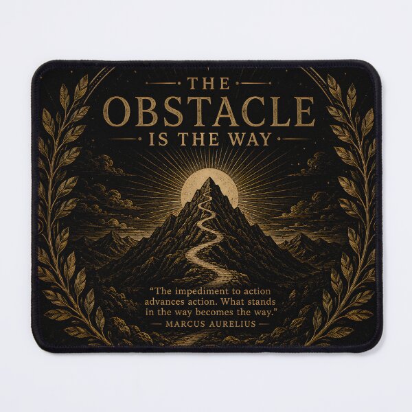 Item preview, The Obstacle Is the Way | Stoic Philosophy | Marcus Aurelius Vintage Engraving designed and sold by The Spore Mind Collective.