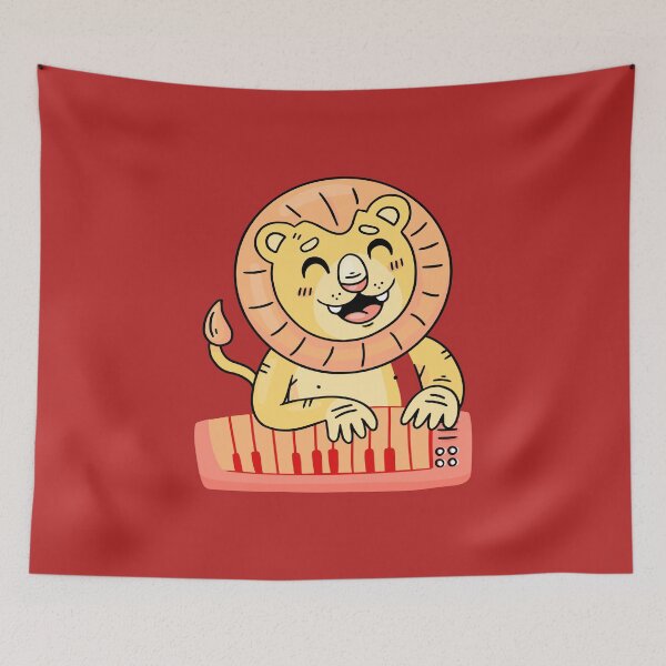 Item preview, Cute Lion Playing Keyboard Piano designed and sold by manojbalan1968.